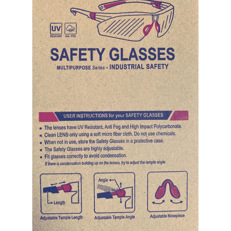 KACAMATA SAFETY/KACAMATA SERBA GUNA/KACAMATA OLAH RAGA SEPEDA LS CLEAR