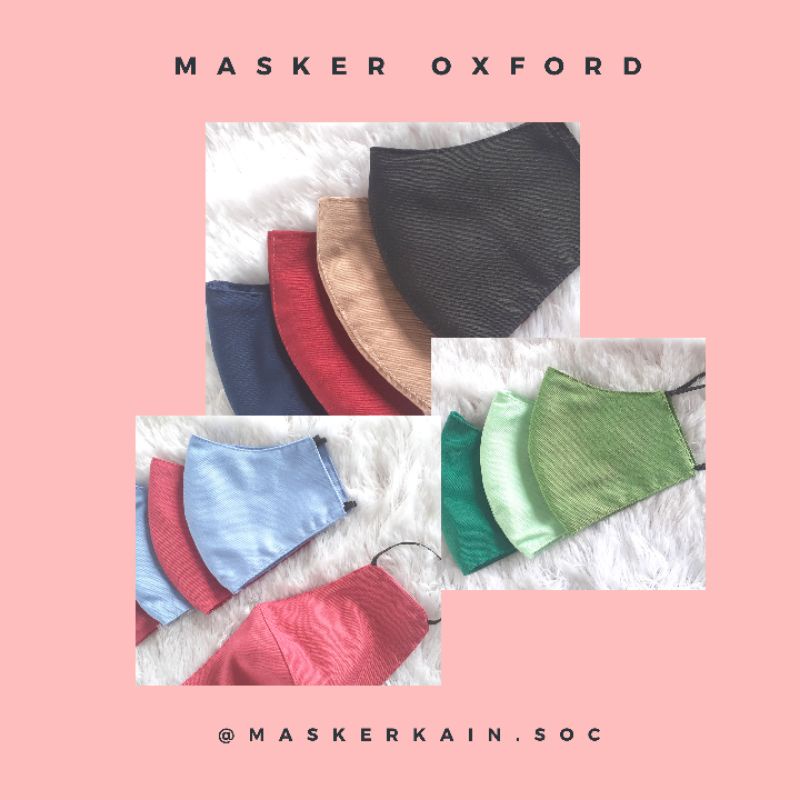 MASKER KAIN 2 LAPIS DUCKBILL bahan Oxford | Karet Hitam