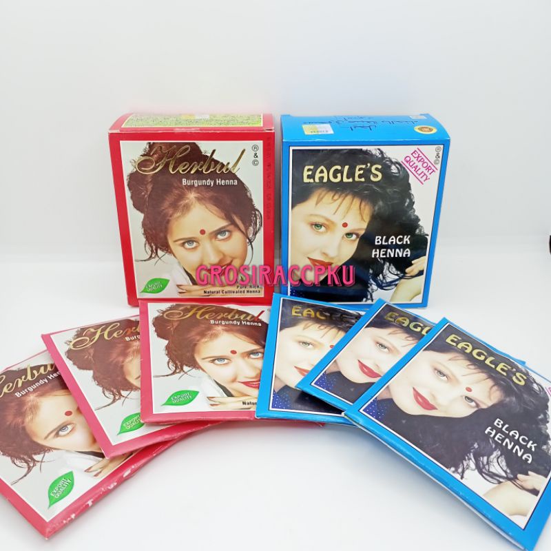 Henna Semir Rambut Henna Eagles Black /burgundy / hitam / merah murah meriah
