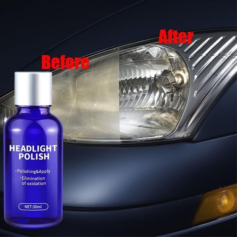 Poles Kaca Lampu Mobil (1 Set Lengkap) menghilangkan buram buret lampu mobil dan motor 10ML Car Headlight Restoration Kit Repair Renewal Coating Headlight Anti Scratch Liquid Headlamp Polish Retreading Agent Spray