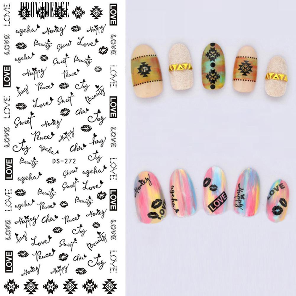 Bunga Bulu Kupu-kupu Surat Pola DIY Nail Art Sticker Manicure Alat