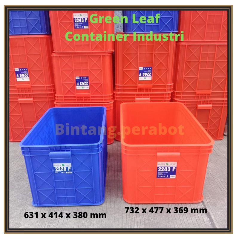 GREEN LEAF CONTAINER BOX INDUSTRI BESAR 2228 P - 2243 P / KONTAINER INDUSTRI TERBAIK TEBAL KUAT / CO