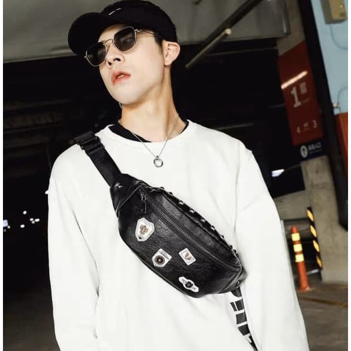 Tas Selempang Kulit Bahu Pria Waistbag Slingbag T&S PESHKOVA