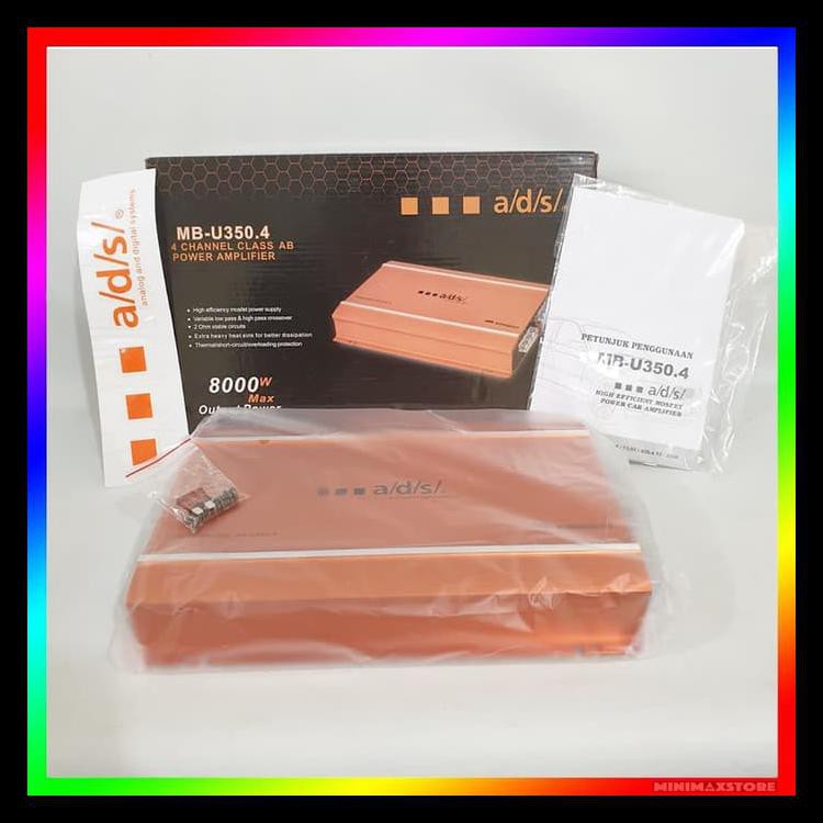 ADS MB U350 4 CHANNEL POWER AMPLIFIER MOBIL CAR AUDIO SOUND SYSTEM KODE 770