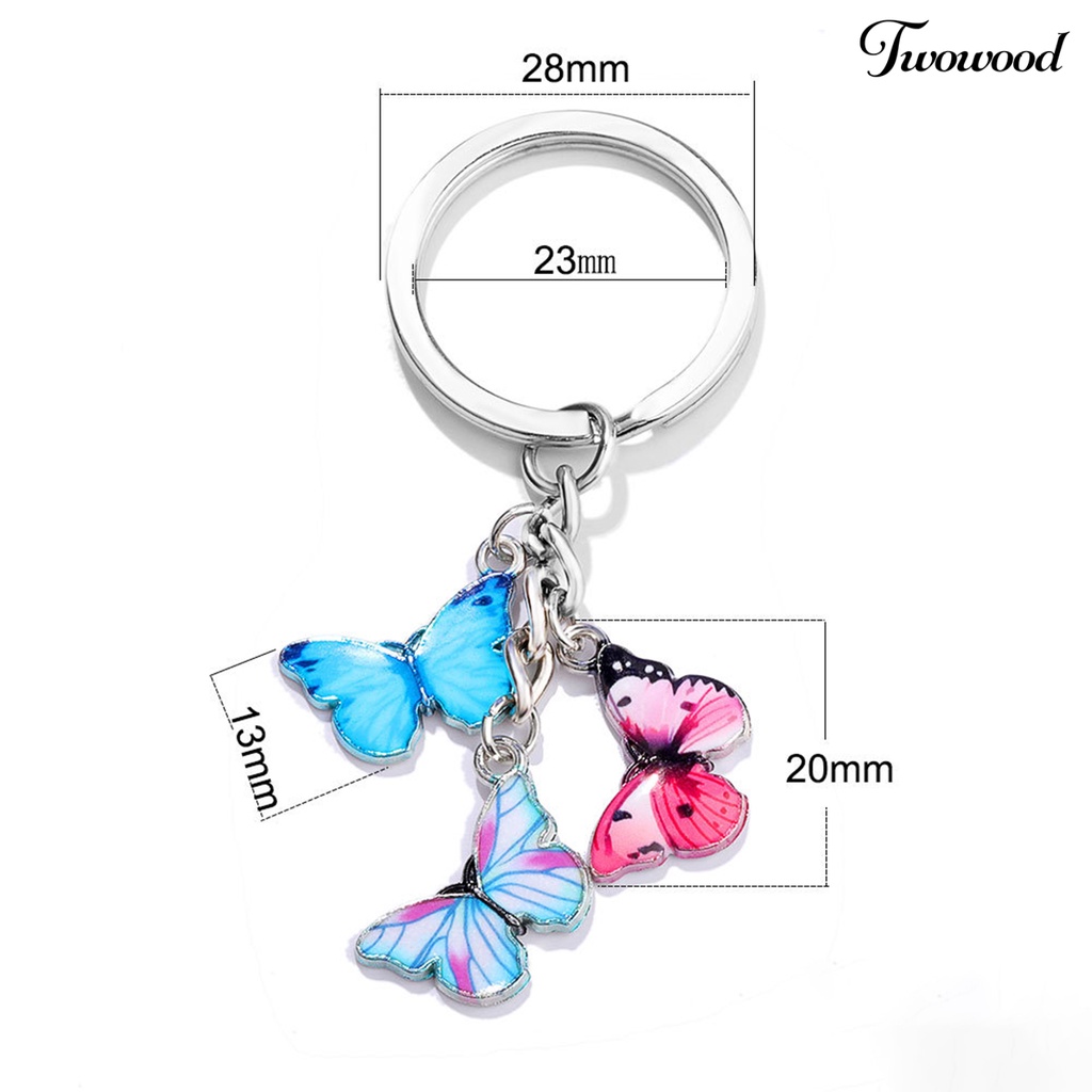Twowood Gantungan Kunci Butterfly Warna-Warni Untuk Aksesoris Tas Wanita