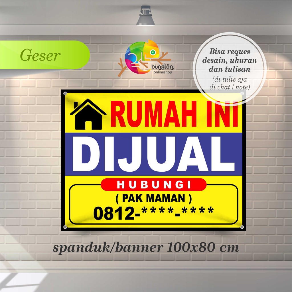 Jual Spanduk, Banner Rumah Di Jual & Di Kontrakan | Shopee Indonesia