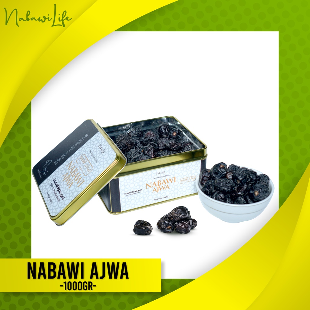 

Kurma Ajwa Premium Asli Kemasan 1000gram Nabawilife