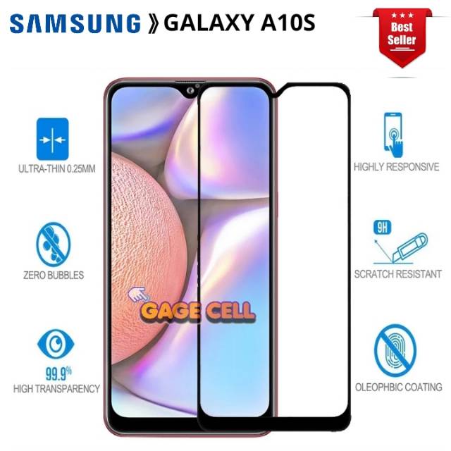 TG ANTI GORES SAMSUNG A10S FULL LAYAR - TEMPERED GLASS 9D SAMSUNG A10S FULL COVER SCREEN PROTECTOR