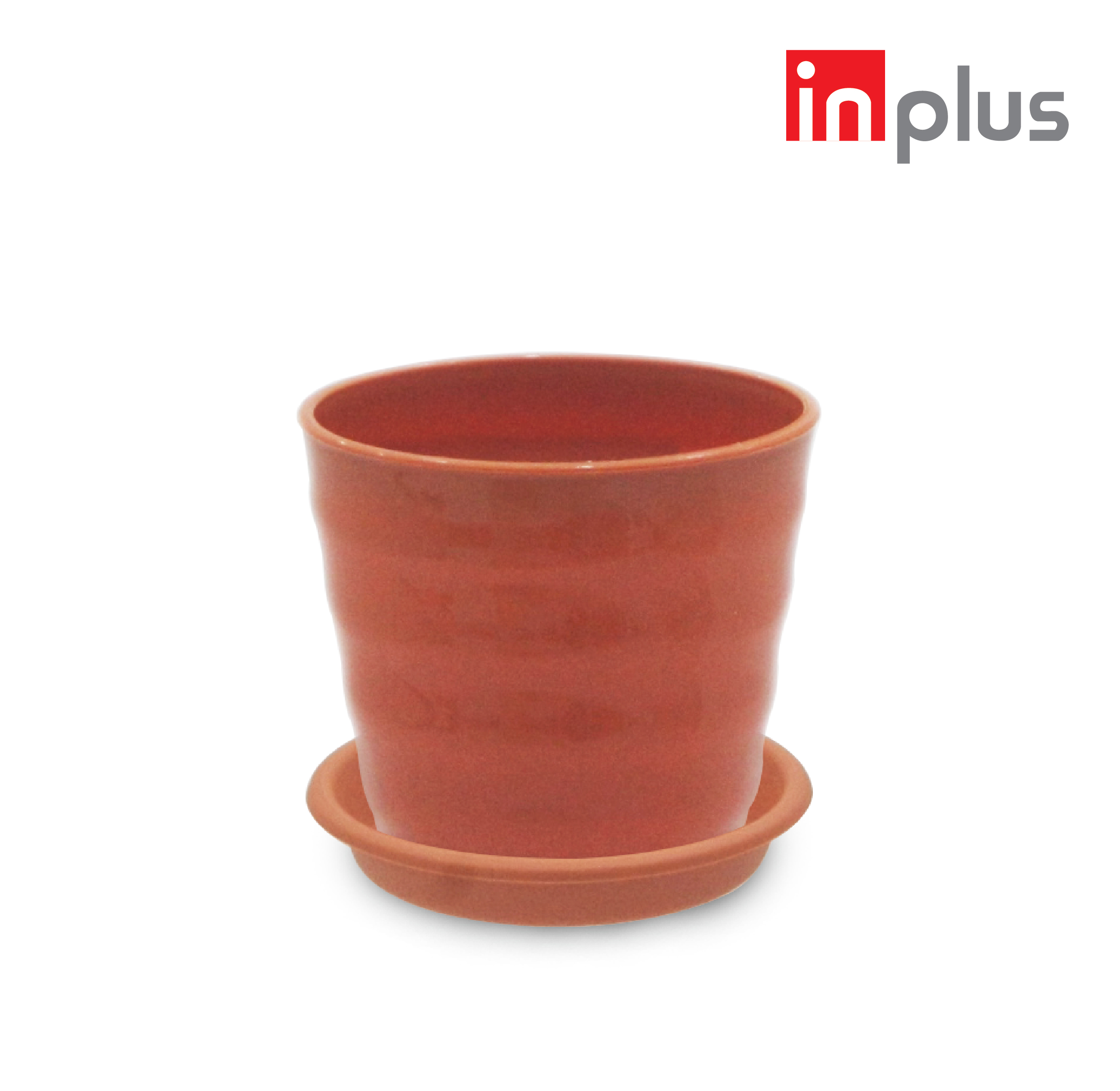 INPLUS Plastic Round 6 Inch Flower Pot, Pot Bunga With Tray Gardening Alat Berkebun