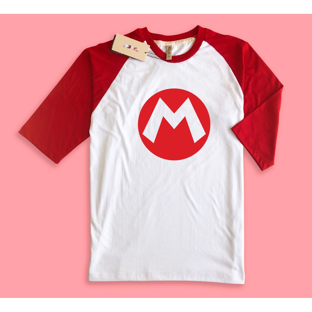 Kaos Raglan Super Mario Logo