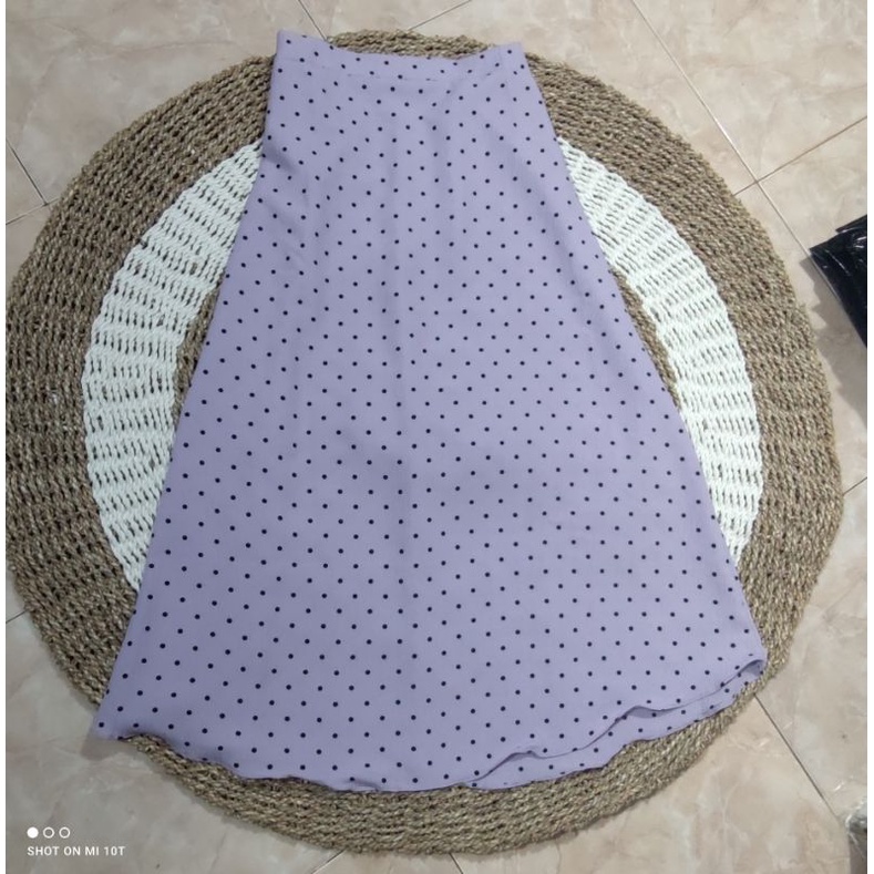 SKIRT SHAKILA A-LINE/ROK SERUT SHAKILA PREMIUM.Flare A-line.korean stlye. pakaian wanita fashion modis terupdate-ROK POLKA PUPLE
