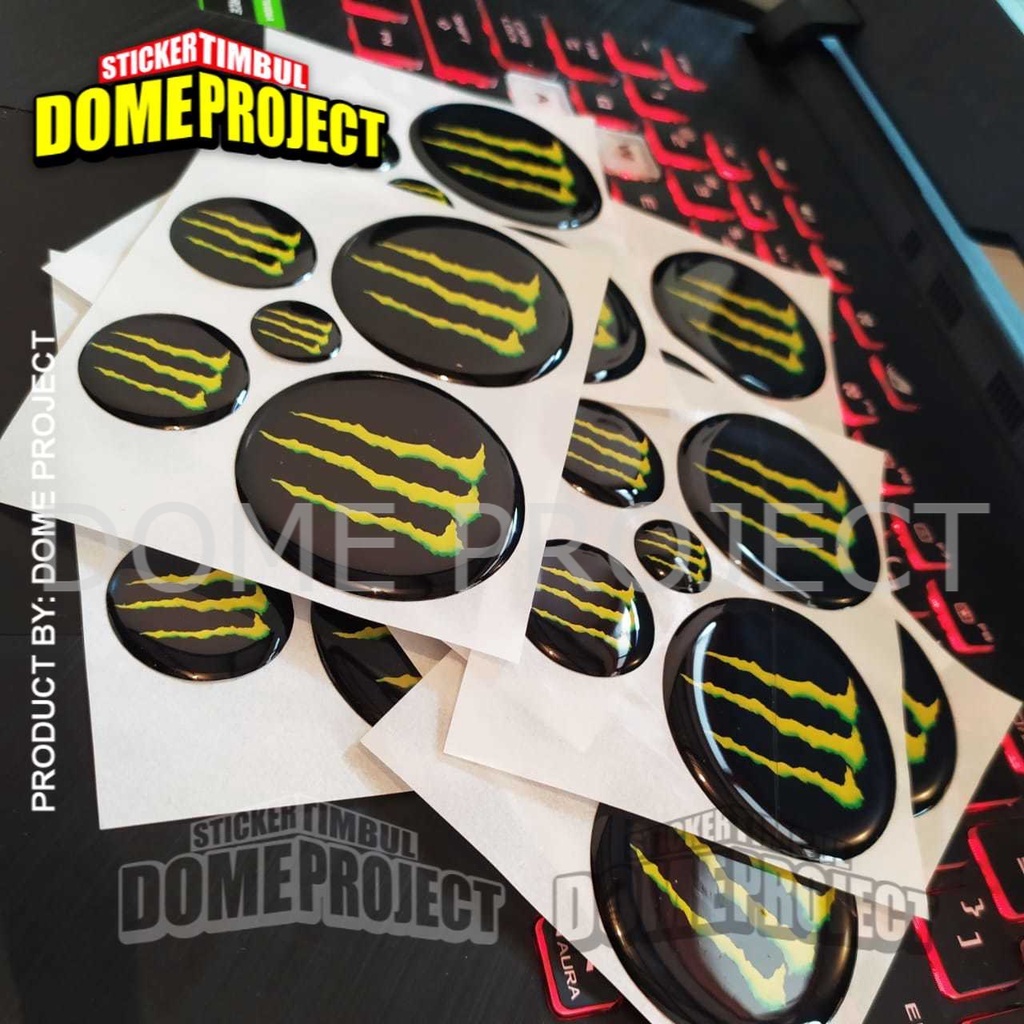 STIKER MOTOR TIMBUL EMBLEM LOGO MONSTER ENERGYY STICKER NMAX AEROX STIKER MOTOR NMAX 1 SET STIKER RESIN AESTHETIC