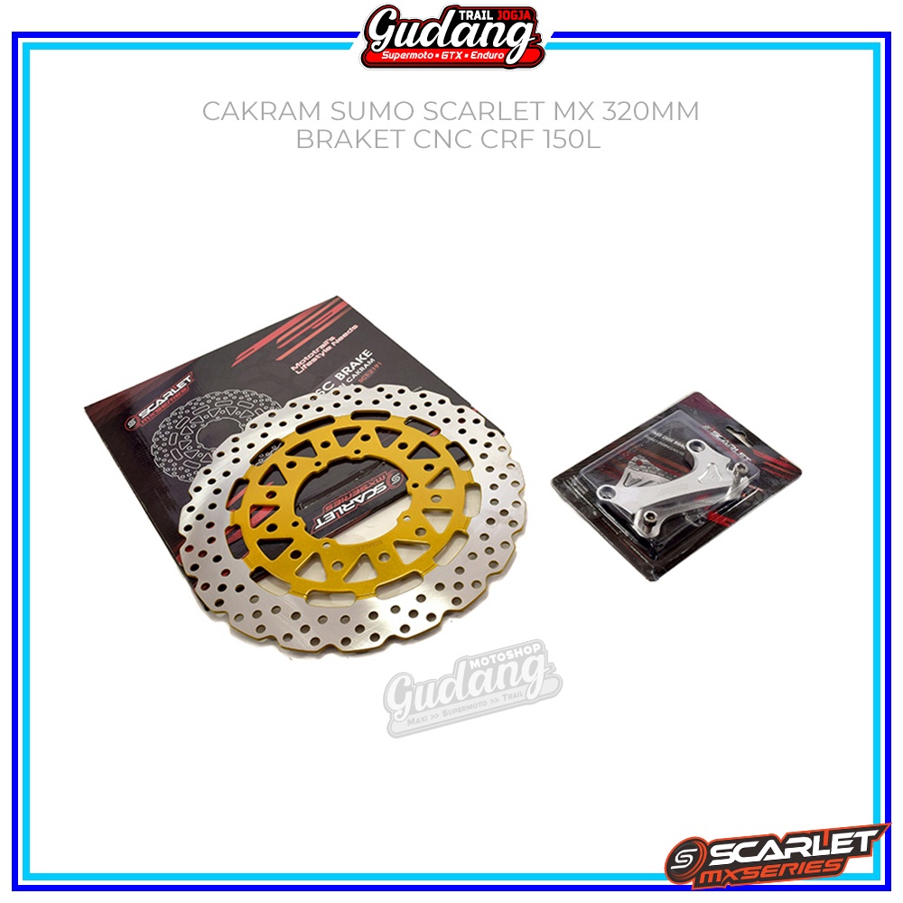 Piringan Cakram Disc  SPC/SCARLET MX Supermoto Depan 320mm 300mm Plus Braket KLX 150 CRF 150L