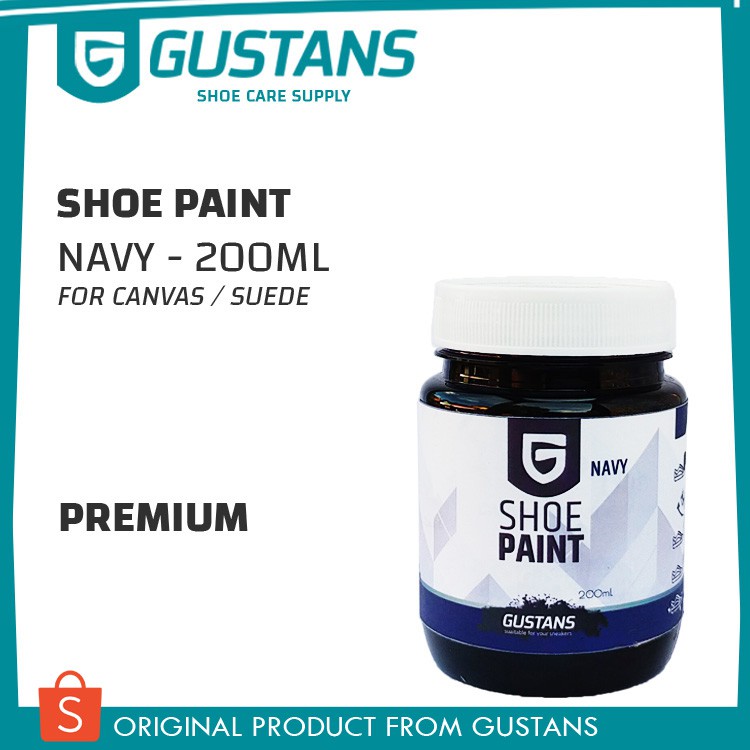 Cat Sepatu Shoe Paint Canvas & Suede Dye Navy Biru Tua - 200mL Gustans Pewarna Sepatu