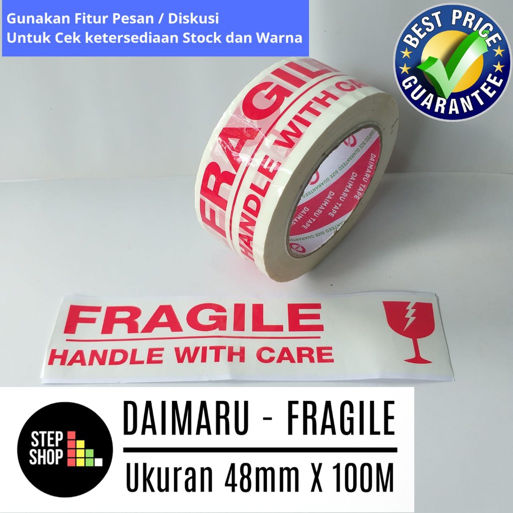 

DAIMARU FRAGILE - Lakban FRAGILE - Printing FREGILE -- Ukuran 48mm X 100M