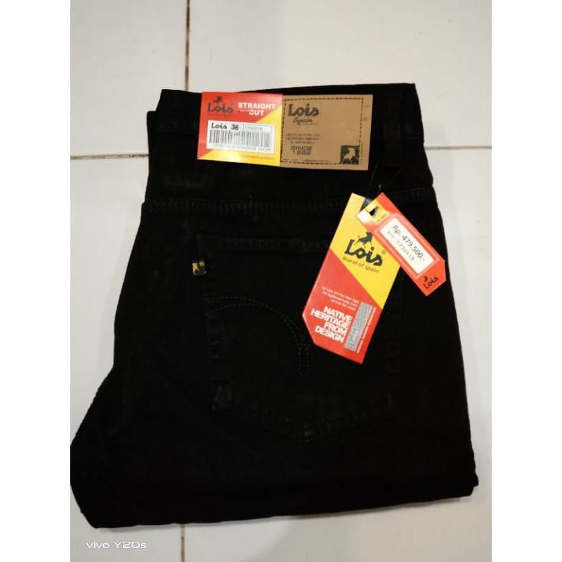 cuci gudang//celana jeans lois standart reguller//celana jeans lois pria hitam pekat