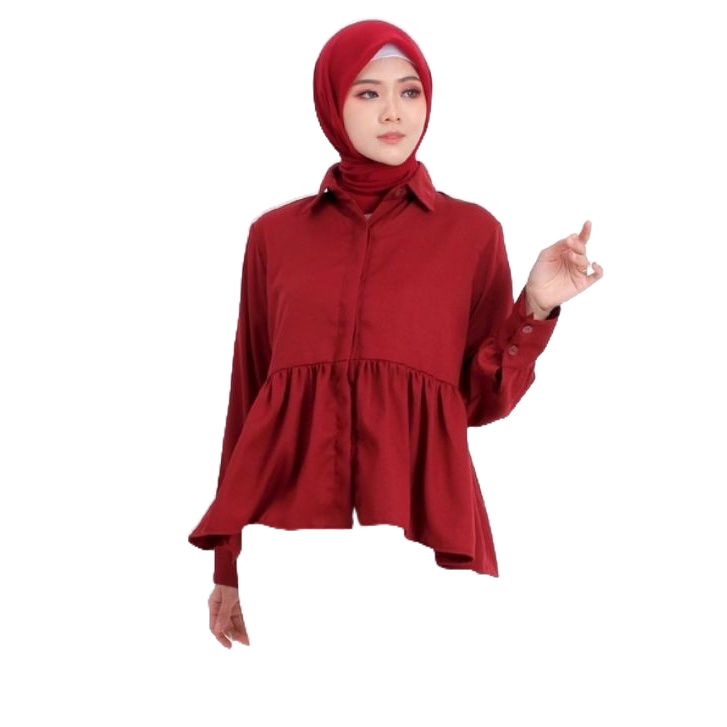 KEMEJA WANITA BLOUSE TANGAN PANJANG 711