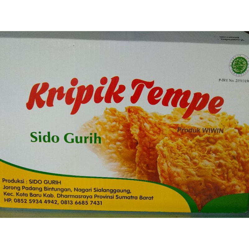 

Keripik Tempe Sido Gurih/ satu karton/kardus