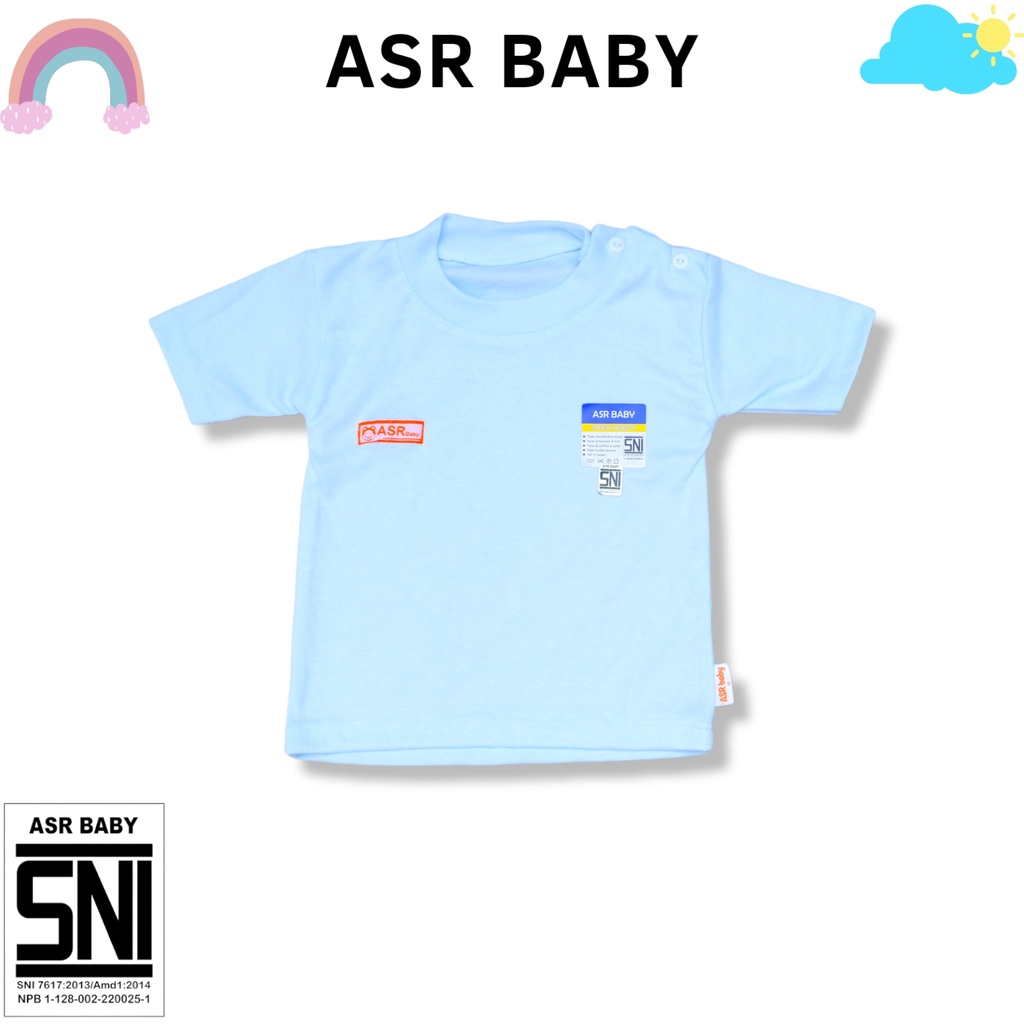 BAJU BAYI PENDEK KATUN DOUBLE USIA 3-20 BULAN POLOS ASR BABY SNI