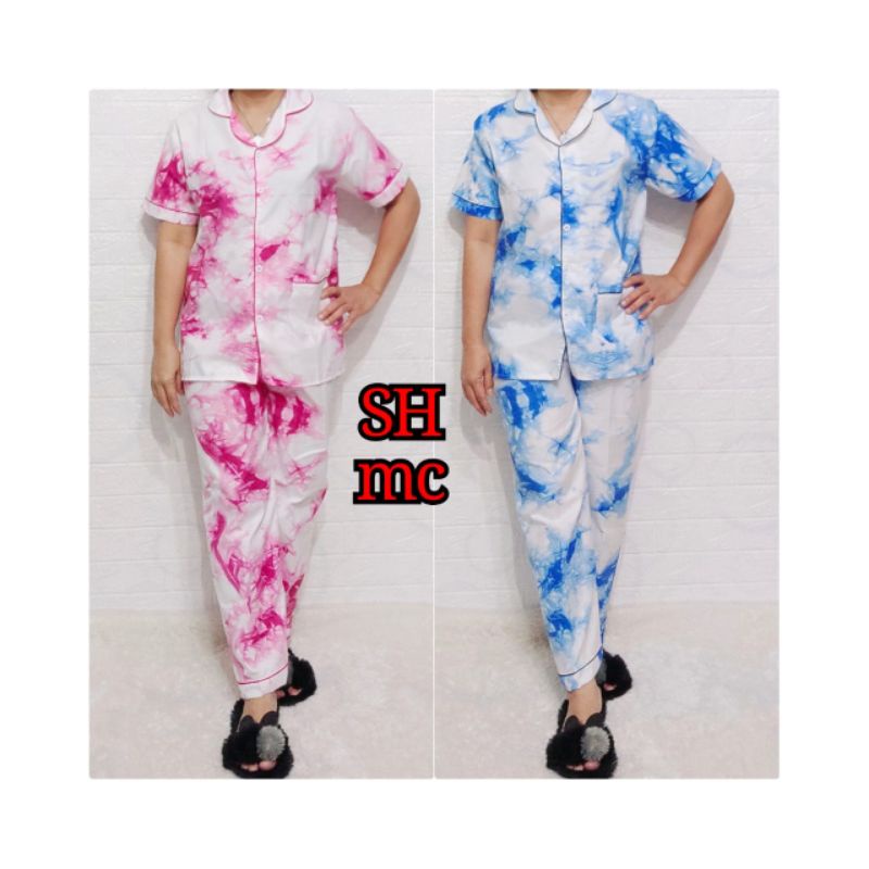 Baju Tidur Piyama Wanita Motif tieday Pajamas Katun  / Baju Tidur setelan Wanita Katun CP ABG REMAJA Terbaru Bigsize Kekiniaan