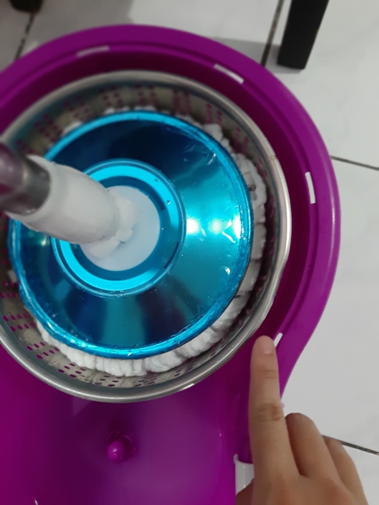 Bayar Ditempat-spin Mop Stainless Steel/kain Pel Praktis Tanpa Peres Tinggal Puter Naik Turun-murah