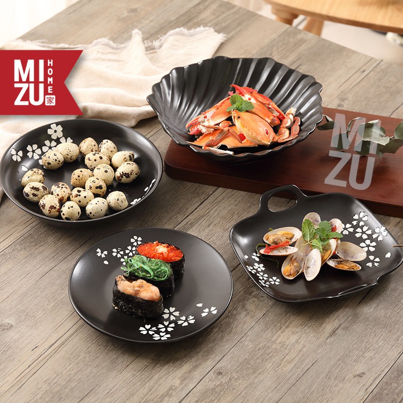 MIZU YOZAKURA Sakura Ceramic Tableware Dinnerware Set Piring Makan Mangkok Sumpit Sendok Cangkir-2