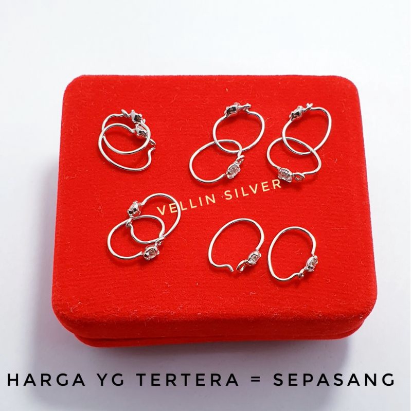 Anting Anak Silver 925 Lapis Emas Putih - Perhiasan Anting Anak Anting Remaja Perak 925