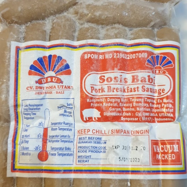 

Sosis Babi / Pork Breakfast Sausage 500 gram - non halal