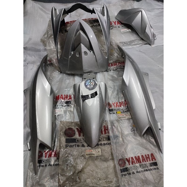 cover body set mio soul karbu silver original yamaha