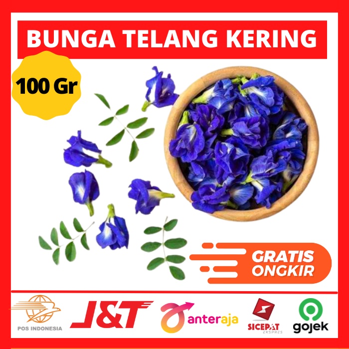 

Teh Biru Bunga Telang Teh Kesehatan 100GR Pewarna Makanan Alami Blue Pea Flower Minuman Teh Herbal Alami