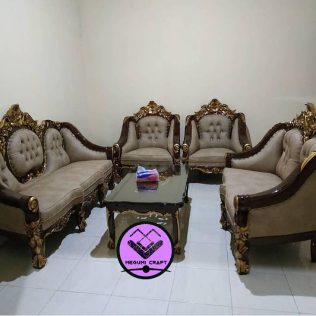  Kursi  sofa  tamu  jati mewah  ukir jepara  murah Shopee 