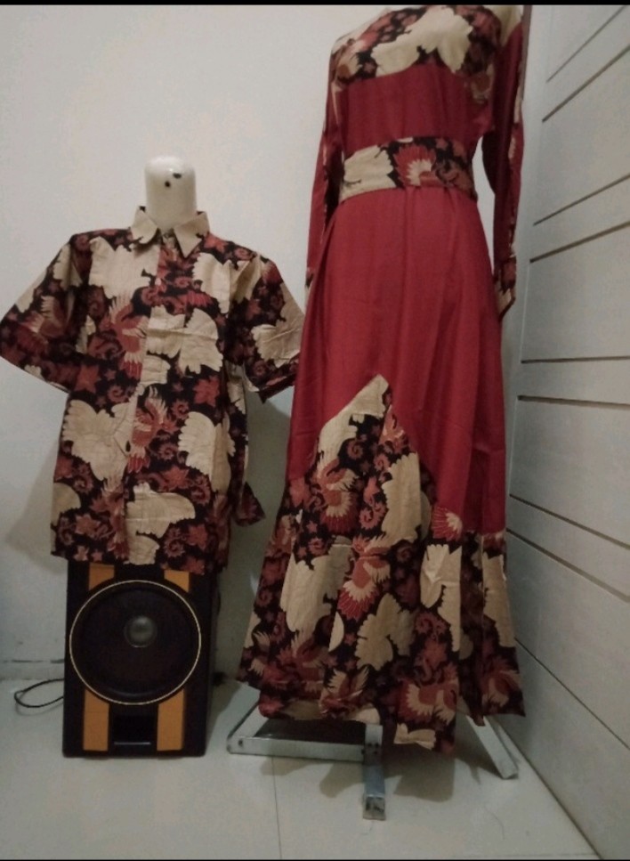 Batik Solehah Baju Gamis Pasangan Couple Muslim Cp Carita