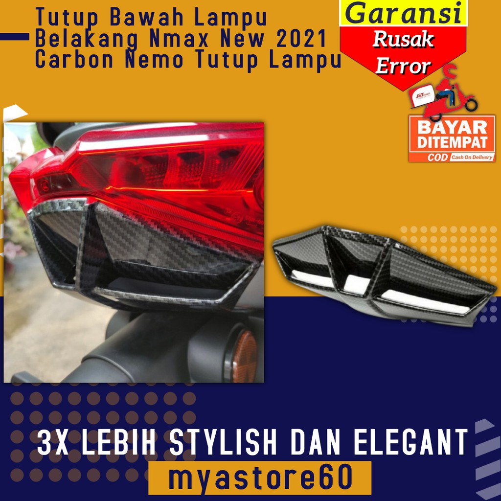 Tutup Cover Bawah Lampu Belakang Aksesoris Variasi Yamaha Nmax New 2021 Carbon Nemo Tutup Lampu