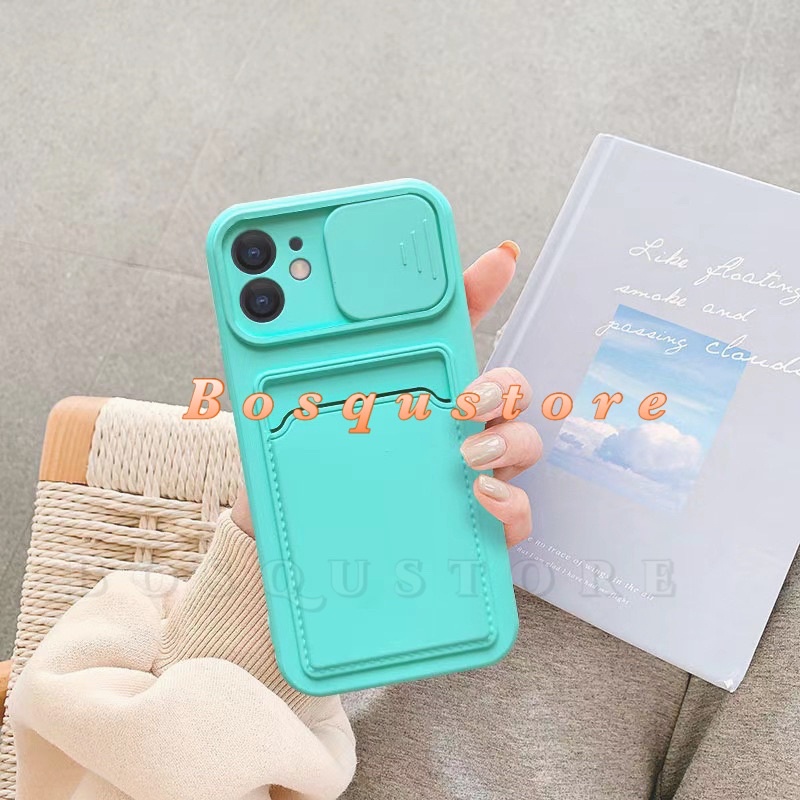 CASE REALME C21Y/ C21/ C2/ C1/ REALME 2PRO/ REALME U1 / SOFT CASE MACARON SLIDE CAMERA PLUS SLOT CARD HOLDER