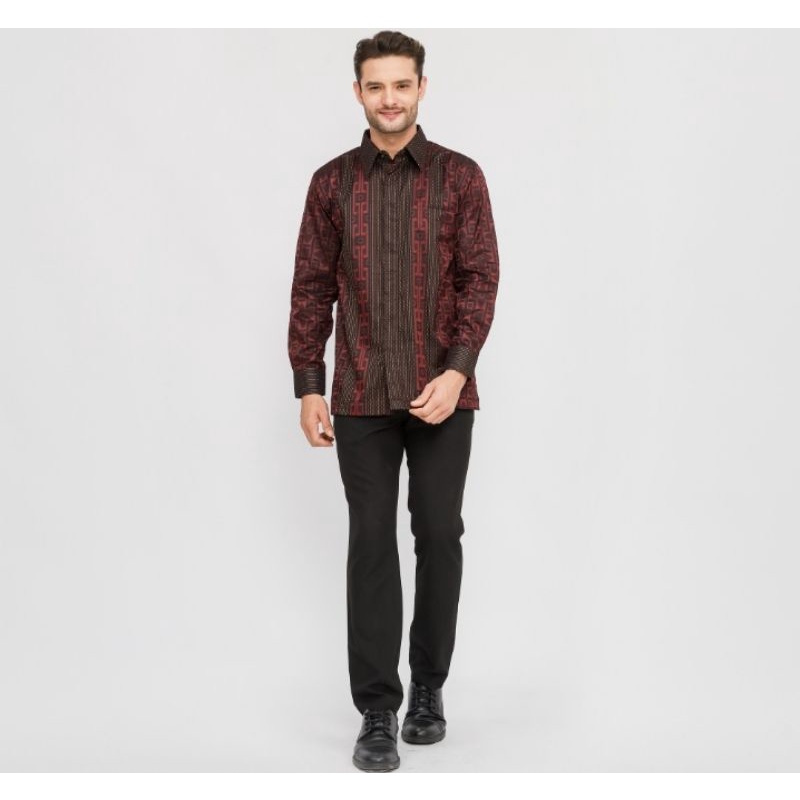 Baju Batik BHS signature Merah hitam