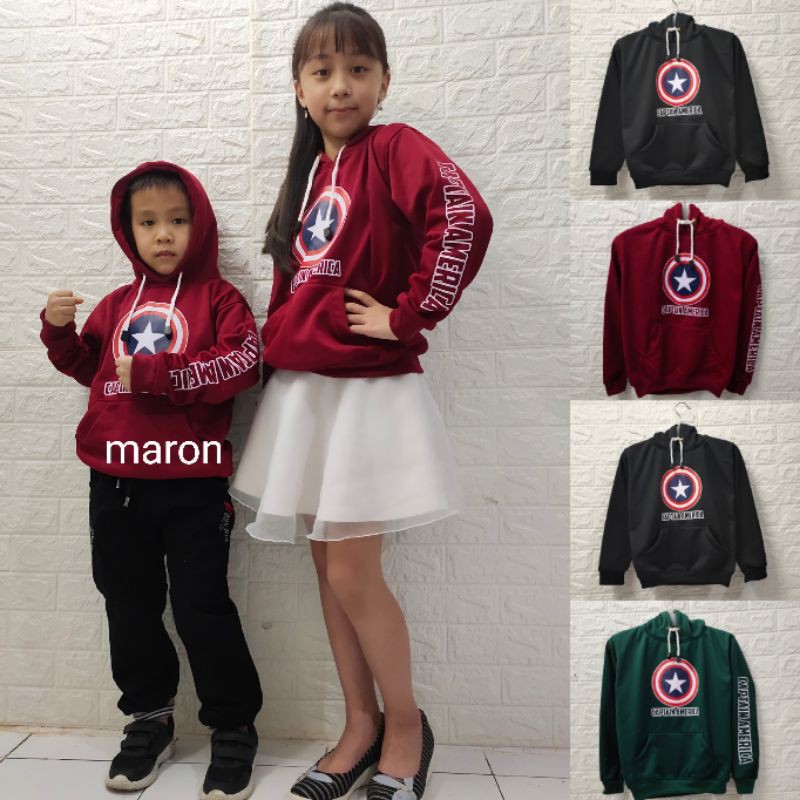 Jaket Sweater Hoodie Anak Capten Superhero