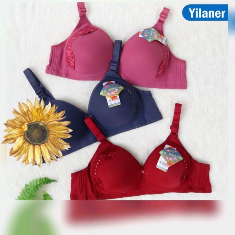 BRA/BH MERK YILANER CUP C TANPA KAWAT BUSA TIPIS SIZE 36 S/D 46