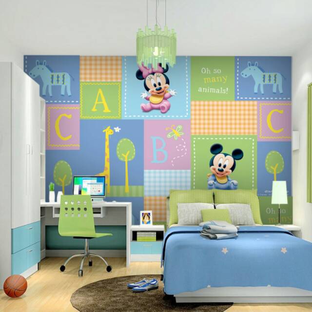 Wallpaper Dinding Custom Mickey 3D