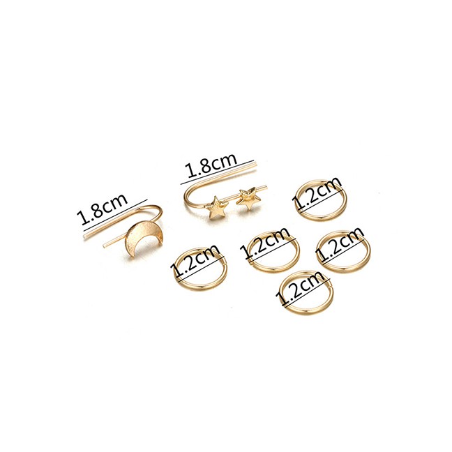 LRC Anting Tusuk Fashion Gold Color Diamond&amp;arrow Decorated Earrings Sets