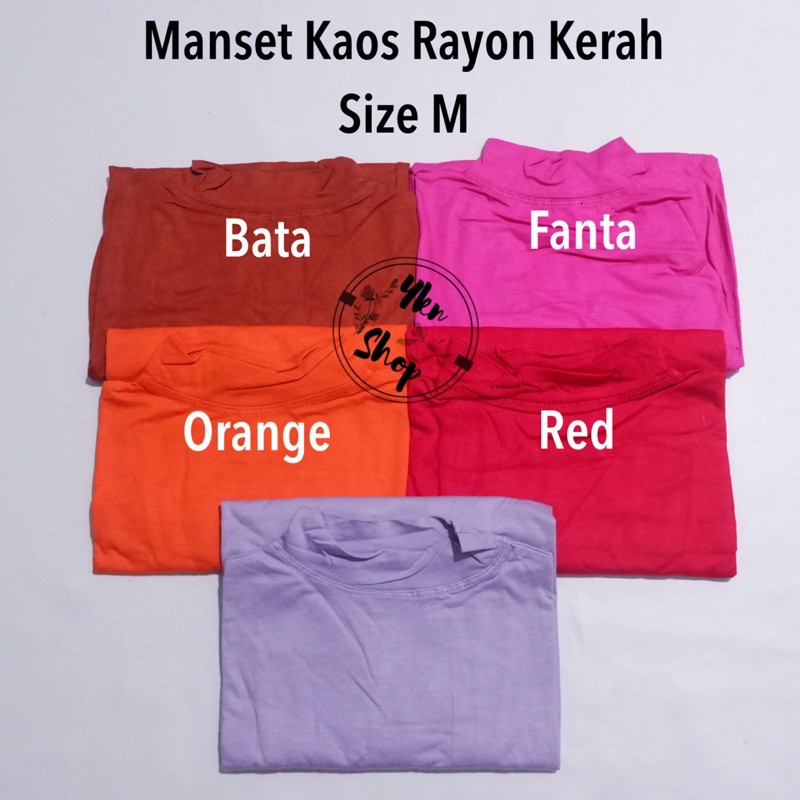 Manset Kaos Rayon Kerah untuk Remaja Size M LD 70cm