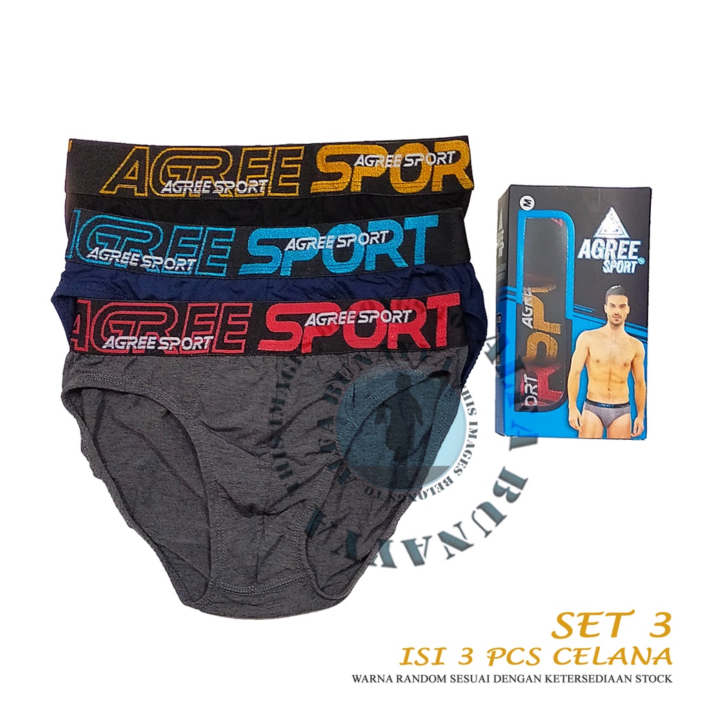 3 Pcs Celana Dalam Pria AGREE SPORT CD Underwear Pakaian Dalam AB28AGS