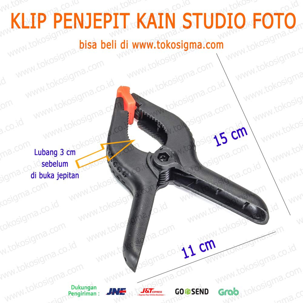 2 pcs Klip Penjepit Kain Studio Foto - Clamp Clip backdrop background Photo Studio 15 cm