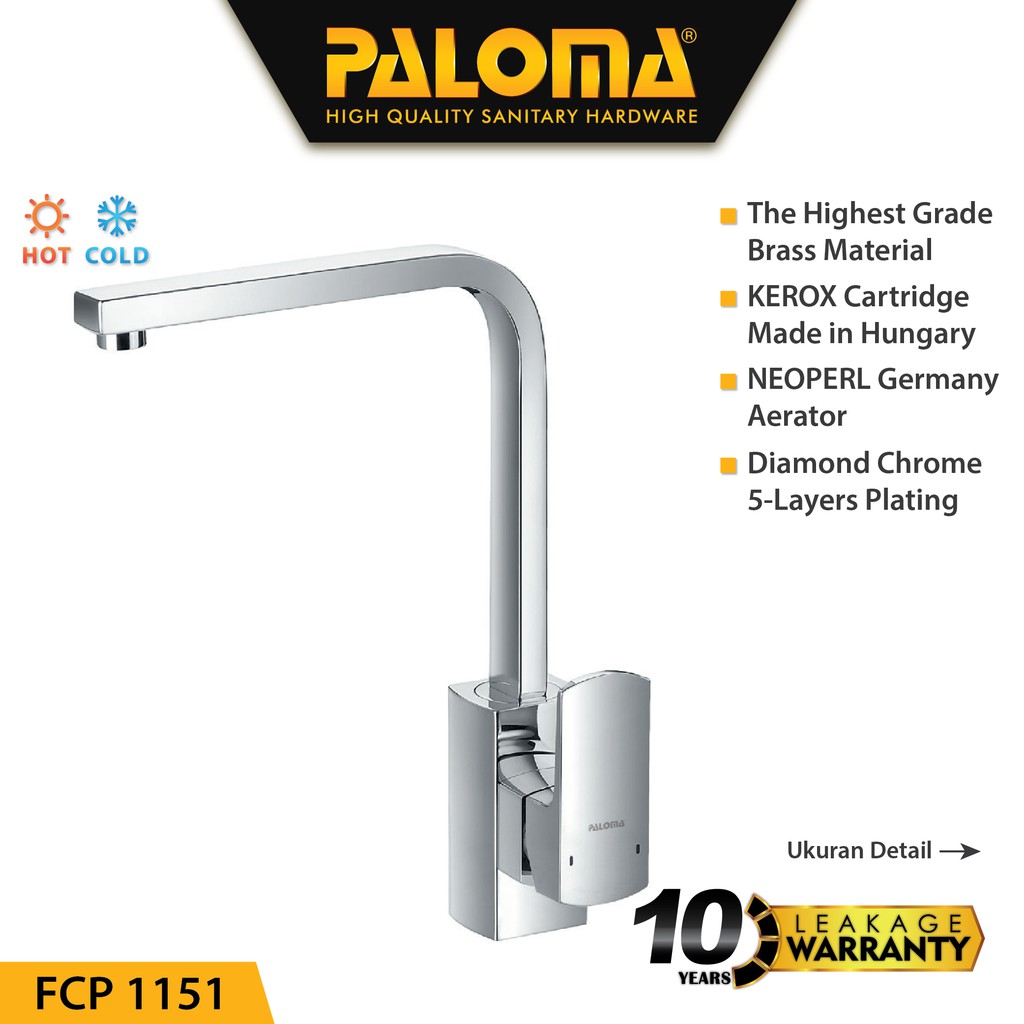 PALOMA FCP 1151 Keran Mixer Cuci Piring Dapur Panas Dingin Kran Air
