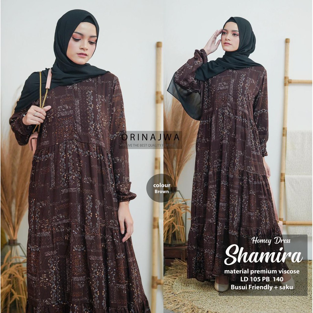 READY Shamira Dress Ory by Najwa Hijab Dress Maxy | Maxi Dress | Suplier Hijab Solo | Grosir Hijab