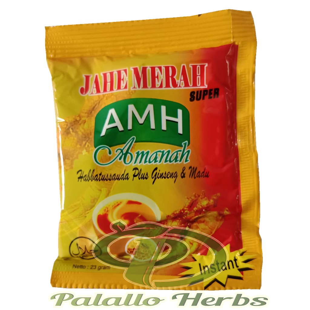 BPOM Instan Jahe Merah AMH ORIGINAL ( + Habbatussauda, ginseng dan madu ) Sachet
