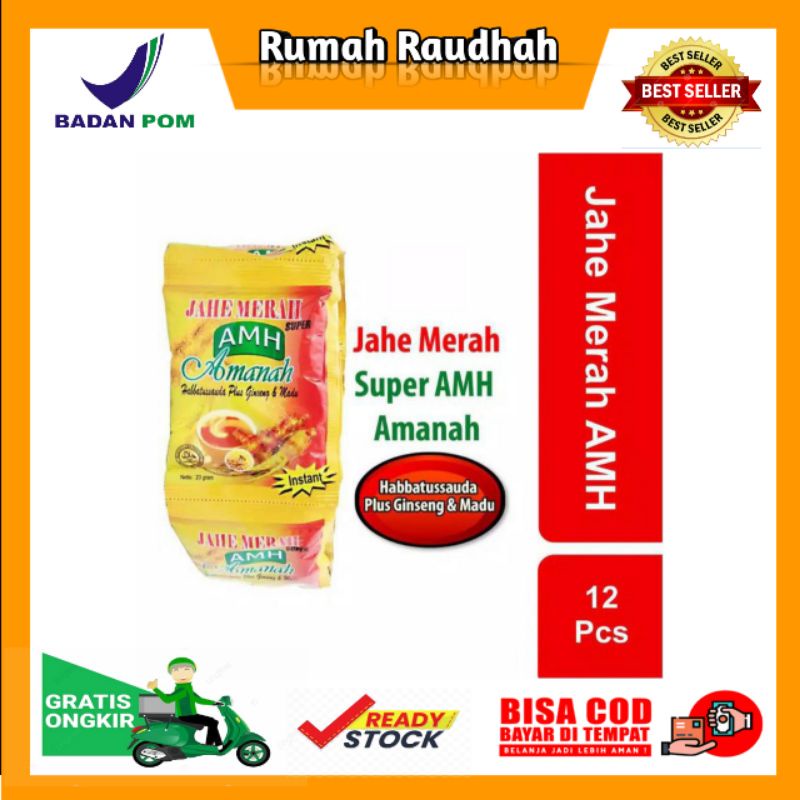 

JAHE MERAH SUPER AMH HERBAL HABBATUSAUDA PLUS GINGSENG & MADU PERENCENG / 10 SACHET