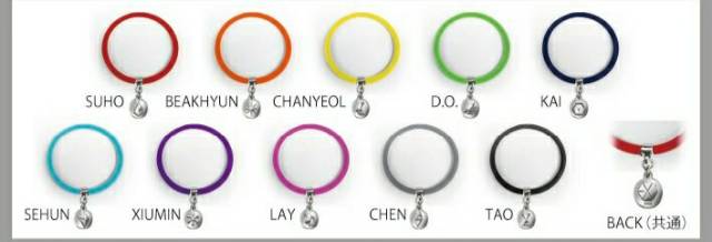 Official exo channel fanmeeting bracelet / gelang - sehun, baekhyun, chanyeol, yixing, suho, tao