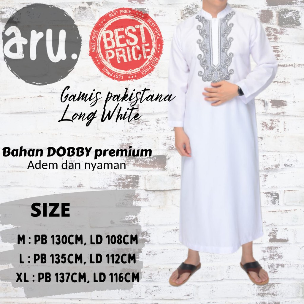 Baju Gamis Jubah Pria Dewasa Lengan Panjang Pendek Muslim Murah Jubah Haramain gamis pakistan 2021