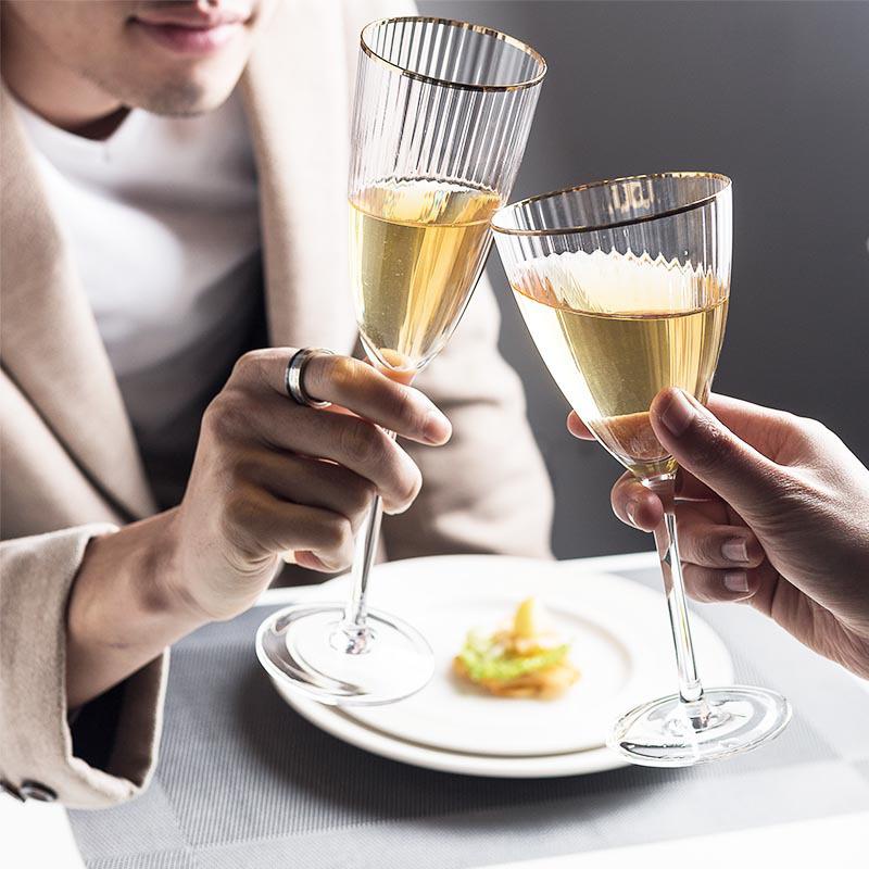Gelas Wine/ Gelas Kaca/ New Wine Glass Gold