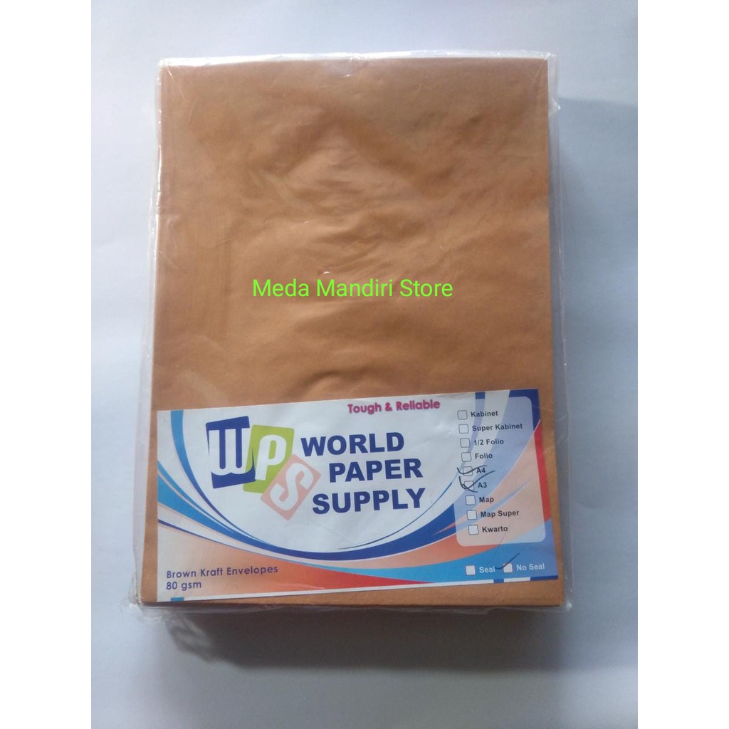 

Amplop Coklat Polos Ukuran A4 80 gsm WPS (30 x 22 cm)